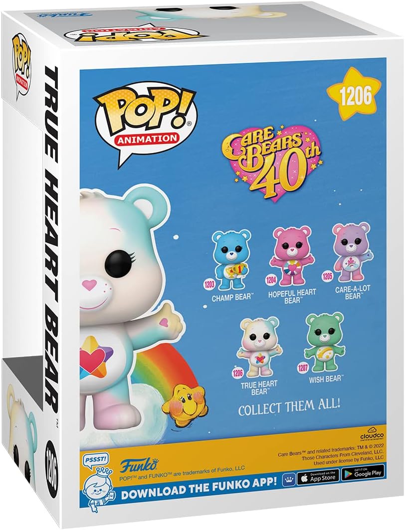 Funko Pop! Animation: CB40- True Heart Bear - Transluzent CH - Care Bears - Vinyl-Sammelfigur - Geschenkidee - Offizielle Handelswaren - Spielzeug Für Kinder und Erwachsene - TV Fans