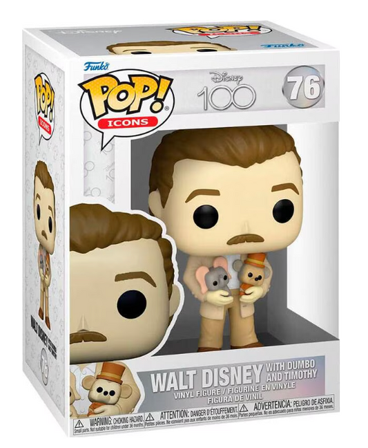 Personaggio Funko Pop! - Disney 100° - Walt Disney e Dumbo &amp; Timothy Peluche - 76