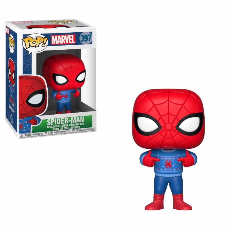 Marvel Comics POP! Marvel Holiday Vinyl Wackelkopf-Figur Spider-Man (Ugly Sweater) 9 cm