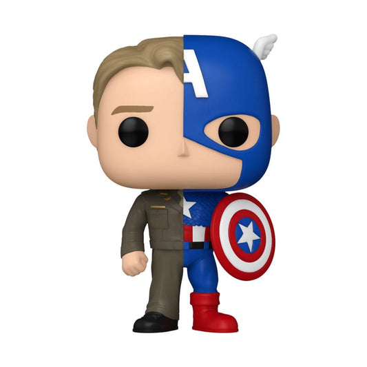 Marvel POP! Vinyl Figur Split- Captain A/Steve R 9 cm